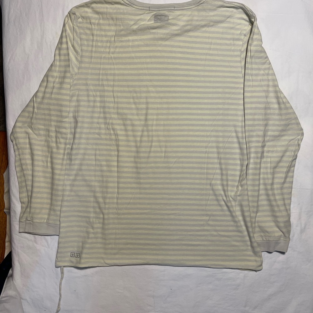 Ksubi SS17 Rock &Roll Everything Striped Long Sleeve Shirt. Cream and Gray XL - Picture 2 of 7